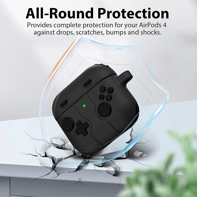 Capa de fone de ouvido para Airpods 4 2024, capa de silicone à prova de choque com desenho animado fofo e controle 3D para Airpods 1 2 3 2021 e Airpods Pro 2