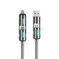 Cabo de carregamento rápido USB tipo C 4 em 1 de silicone de 240 W 5A USB, para Iphone e android